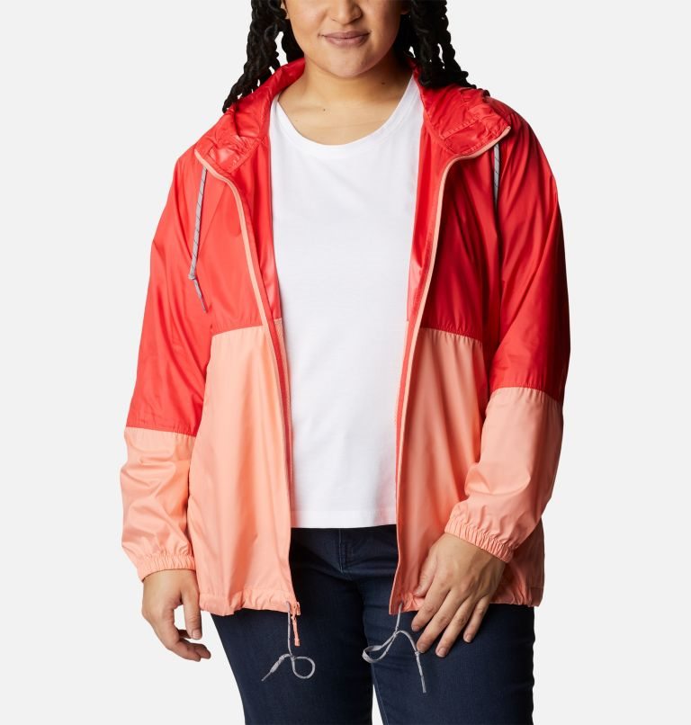 Women's Columbia Flash Forward Windbreaker Jackets Red / Coral | Plus Size CA-PA401